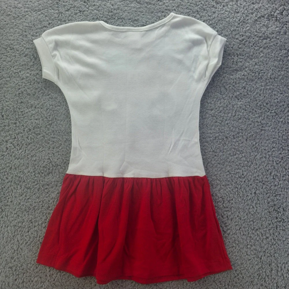 Vintage 1990 Sears Girls Blue Cat Blues Drop Waist Dress White Red Size 6X USA